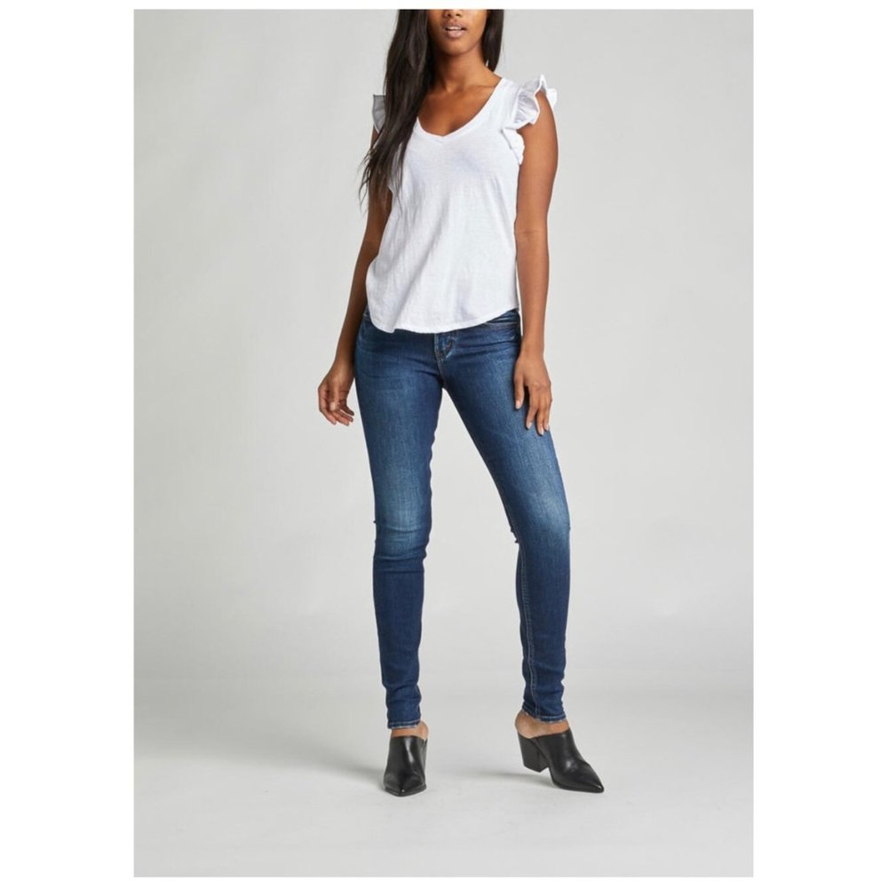 Silver Suki Mid Super Skinny Denimotion Size 29/31